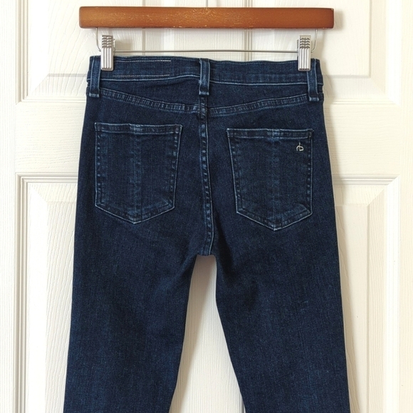 Rag & Bone Classic Dark Wash High Rise 10 Inch Skinny Capri Side Slit Jeans 25 - Picture 5 of 16